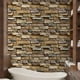 thumbnail image 4 of 1 Roll Vintage Brown Stone Brick Wallpaper Peel And Stick Refrigerator Speaker Dryer Cabinet Oven Appliance Furniture Home Decor Room Background Kitchen Wallpaper 39.4inchX17.7inch, 4 of 4