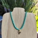 thumbnail image 2 of Collar cristales turquesa y dije corazón enchapado en oro, 2 of 2