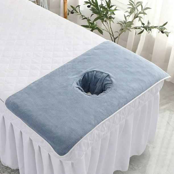 40*80cm Thickened Beauty SPA Massage Table Planking Face Towel With Hole Bed Bandana