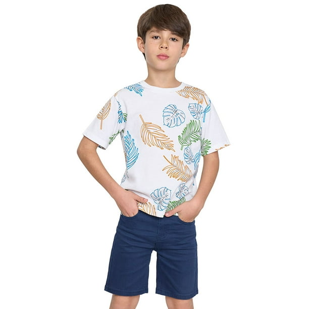 Polera Niño Kids MC Full Blanco Corona