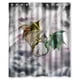 thumbnail image 1 of Cortina de ducha de dragón de fantasía, juego de cortina de baño con ganchos, tamaño 60 x 72 pulgadas, 1 of 3