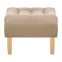 Bodevir - Pouf Wood 1C Felpa 05 Beige