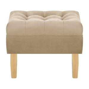 Bodevir - Pouf Wood 1C Felpa 05 Beige