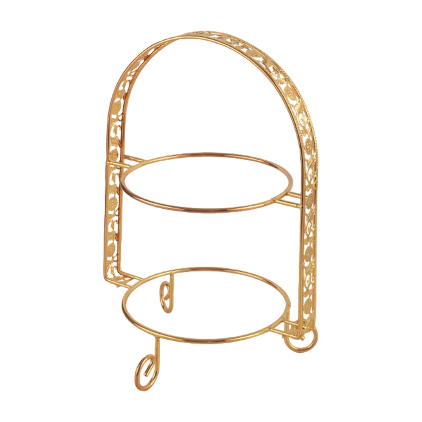 Bothyi - Soporte De Metal De Dos Niveles Para Postres Y Tartas, Accesorio Multiusos, Elegante, 31,5 X 23 Cm, Dorado