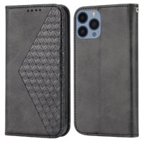 Funda Flip Foxdock Para Iphone 12 , Estilo Billetera Con Diseño Rombo, Correa De Mano Y Soporte, Uso Diario
