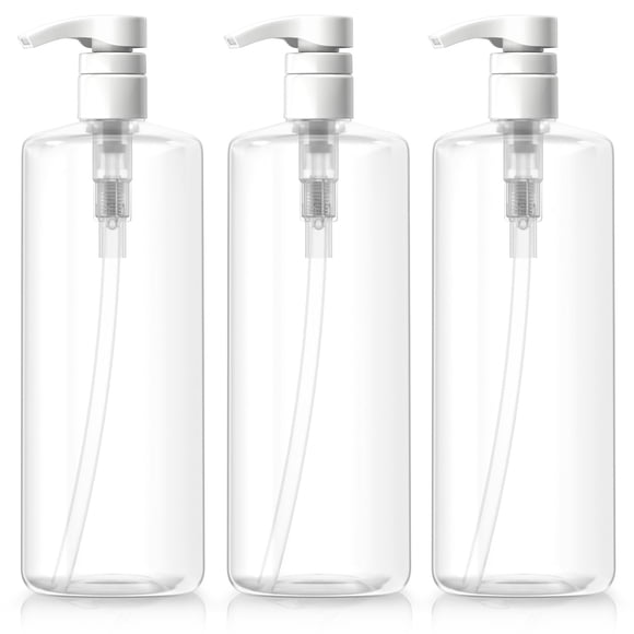 Botellas De Champú Botella Grande Con Bomba De 950 Ml Paquete De 3 Unidades Transparente