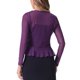 thumbnail image 3 of INSPIRE CHIC Bolero de Malla con Volantes de Manga Larga Casual para Mujer con Lazo S Púrpura, 3 of 6