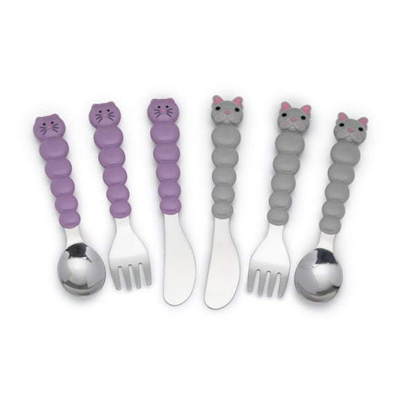 Set De 6 Cubiertos Gato Y Bulldog