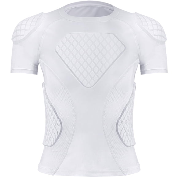 Protector de costillas PORTEC juvenil L blanco de compresión con 6 almohadillas