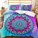 thumbnail image 1 of Bohemian Mandala Duvet Cover Set Blue Boho Chic Microfiber Bedding Set for Boys Girls Kids and Teens, 1 of 5
