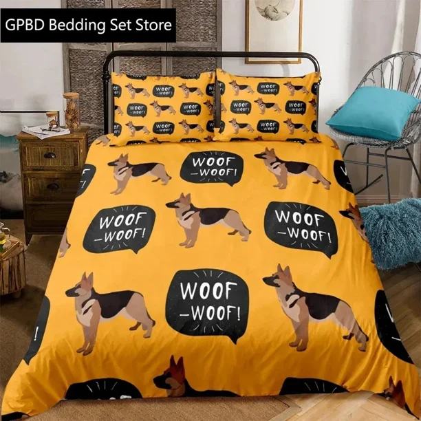 Dog Duvet Cover For Kids Set Bedclothes With PillowcasePattern Bed Set Home Textiles