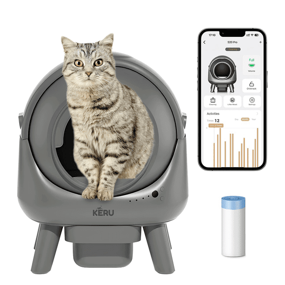 Arenero Inteligente Automático KERU EC Para Gatos Con App Y Conexión Wifi