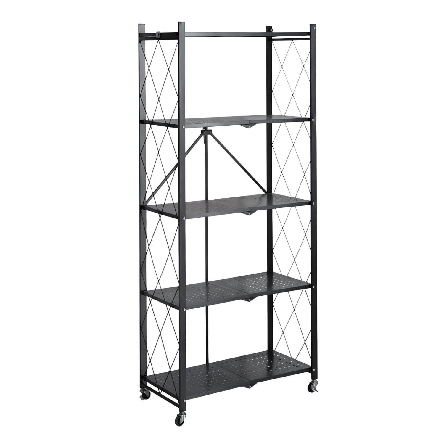 Prochef - Estante Plegable De Acero Con Ruedas. 5 Bandejas