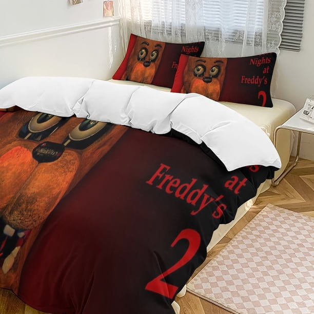 Five Nightat Freddy Quilt Set Thicken Soft 3 Pieces Bedding Set All Season Duvet Cove with 2 Pillowcases for Adult Women Girls Teens Home Room Decor