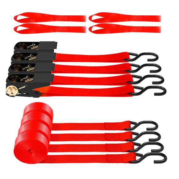 Correas de trinquete AWELCRAFT de 1500 libras, resistencia a la rotura, 4 x 4,5 m
