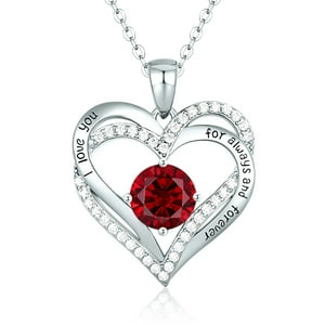 Collar Heshpaws Love Pendant 925 Sterling Silver Con Birthstone Zirconia Y Caja De Regalo