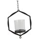thumbnail image 1 of Candelabro de techo de hierro Geométrico Candelero colgante de vela 3D B - Negro, 1 of 5