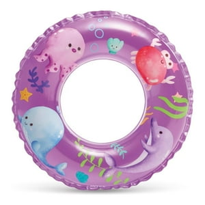 Flotador Inflable Anillo Intex Transparent Ring 61 Cm, Púrpura