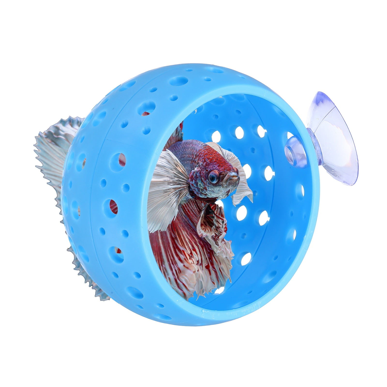 Uxcell Betta Bulb Hide, Accesorios para Tanques de Bettas con Ventosas Decoración de Acuario para Peces, (1Pcs, Azul), Destinado para Peces Pequeños / Camarones / Guppy