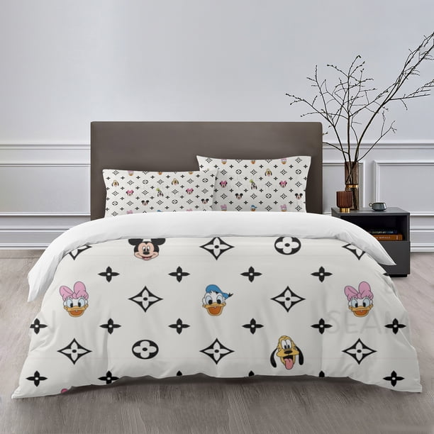 Mickey Mouse Bedding Sets Bed Cartoon Duvet Cover Lightweight 3 Piece Bet Sets for Kids Boys Girls