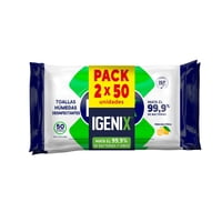 Pack Toallitas Desinfectantes Frescura Cítrica Bolsa Resellable 100 Un Igenix
