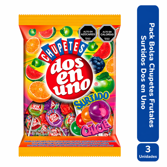 Pack 3 Bolsa Chupetes Dos en Uno