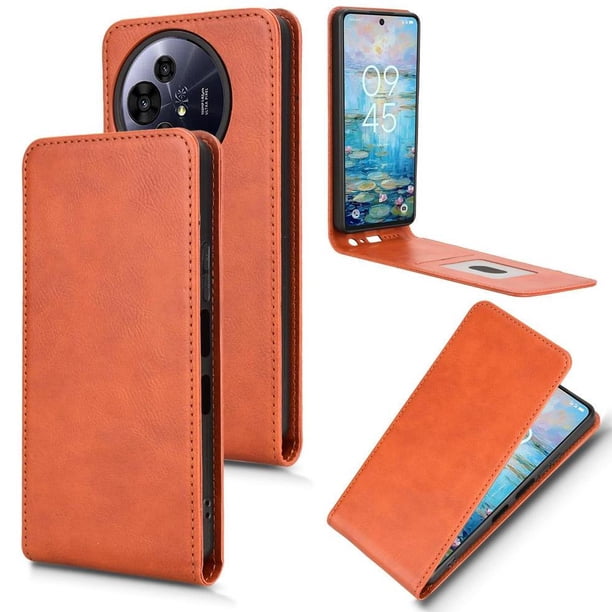 Funda tipo folio para TCL 50 Pro Nxtpaper 5G con soporte magnético y protección para la cámara Marrón