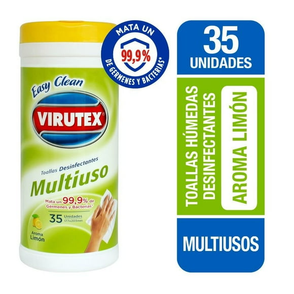 Toallitas Desinfectantes Multiuso Limón Tarro, 35 Un