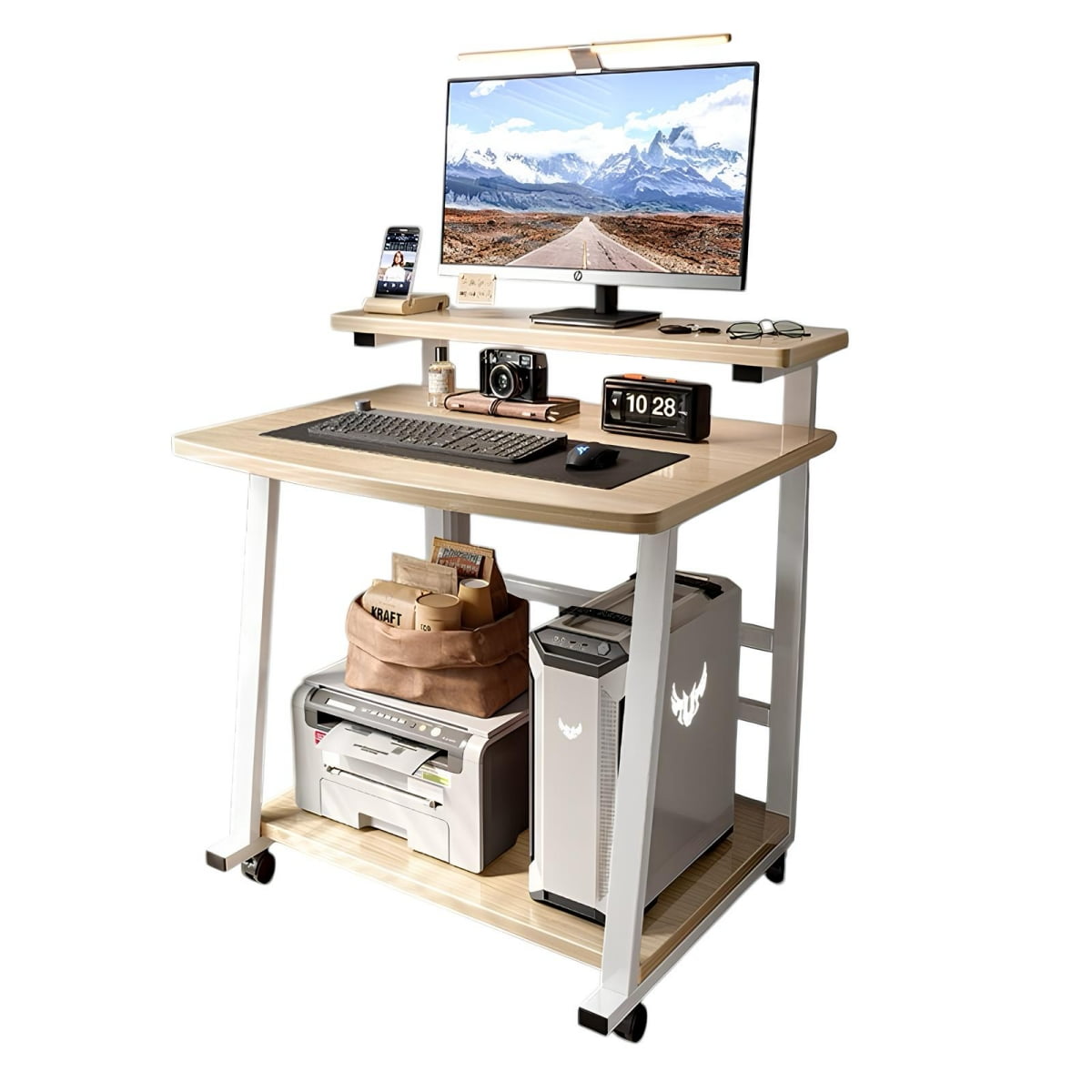 Lubabycas - Escritorio Móvil Compacto Con Repisa 80x58x82cm Express