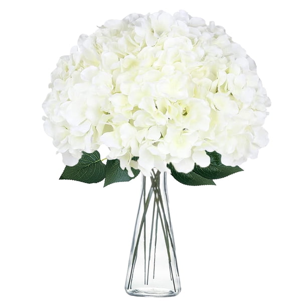 10 piezas de hortensias artificiales, ramo de boda de hortensias falsas de seda, flores decorativas