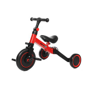 Mundo Online - Triciclo Correpasillos Bicicleta De Aprendizaje Multiposiciones 3 En 1 Rojo