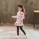 thumbnail image 2 of Conjunto de ropa infantil, tops largos, camiseta larga cálida para niñas, top + falda, pantalones, conjuntos con forma de corazón, 2 of 7
