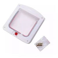 Defensor - Puerta Abatible Para Perros Gatos Pequeños (Petdoors). Blanco