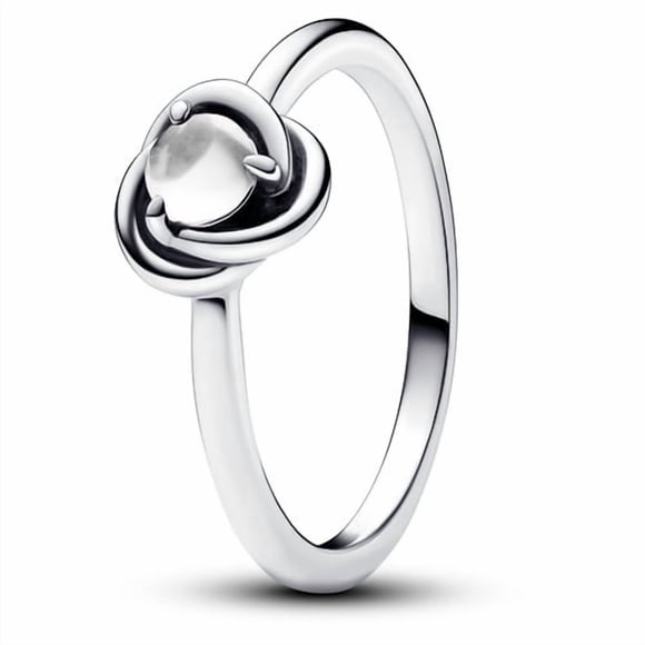 Anillo Pandora Piedra De Nacimiento De Abril Eternity Circle