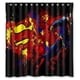 thumbnail image 1 of Cortina de ducha con el logotipo de Superman, juego de cortina de baño con ganchos, tamaño 66 x 72 pulgadas, 1 of 3