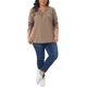 thumbnail image 2 of Agnes Orinda Tops de Mujer Tallas Grandes Cuello Fruncido con Muesca Camisetas de Manga Larga Blusas Sueltas Casual Túnica 3X Caqui, 2 of 5