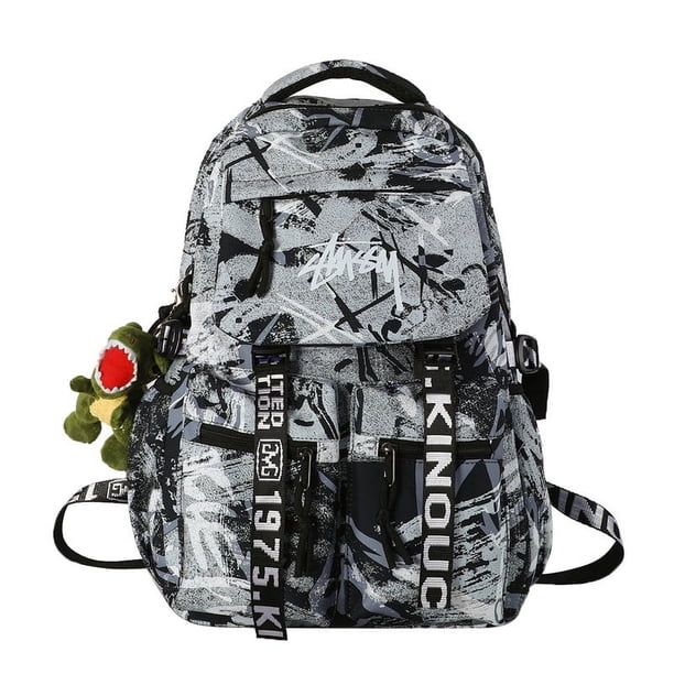 Get Trendy with our 1pc Large Capacity Street Graffiti Backpack - Perfect for Students and Casual Daypacks!