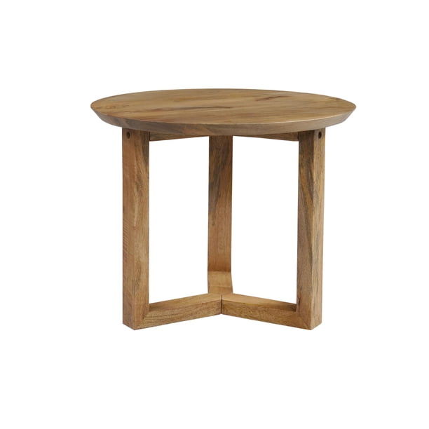 Mesa lateral TUP THE URBAN PORT Nina de madera redonda de 18.5 pulgadas, color café