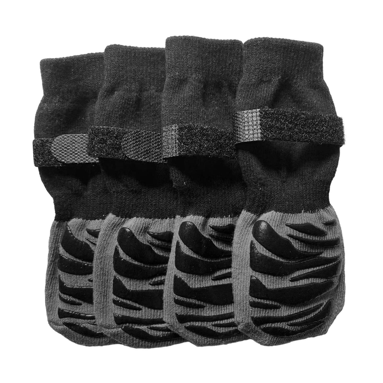Ioensy - 4X Zapatos Para Perros, Calcetines Para Mascotas Con Control De Tracción Para Pavimento Frío/Caliente, Suelo De Madera