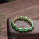 thumbnail image 2 of Pulsera de jade verde con forma de huevo para mujer, chapada en oro de 18 quilates., 2 of 7