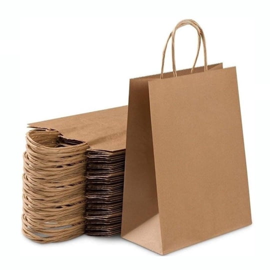 De Gaune - Bolsas De Papel Kraft 26 X 17 X 30 Con Manilla / 50 Unidades