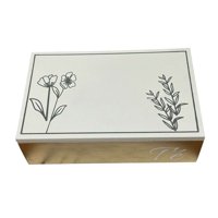 Oem - Caja De Té Mediana De Madera 6 Espacios Con Diseños Gold
