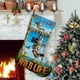 thumbnail image 1 of La Vida Salvaje Tema: Calcetines de Navidad, fino lino blanco para colgar en escaleras y chimenea, decoración navideña para el hogar, regalo de Navidad.54cm×38cm, 1 of 5