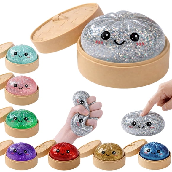 Juguete Squishy LEGEOS Dumpling con Brillos para Alivio del Estrés 8,5 cm