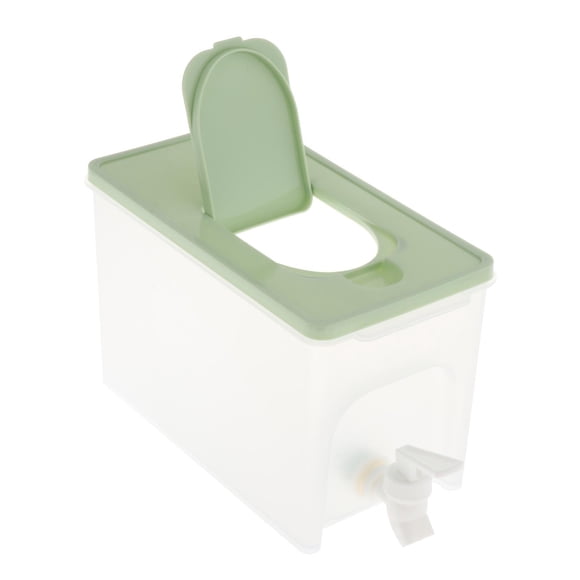 Hervidor Frío Con Grifo Dispensador De Bebidas Frías Para Nevera Tapa Verde Resistente De Gran Capacidad 4L
