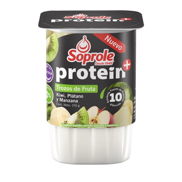 Yoghurt Protein con Trozos Kiwi,Plátano,Manzana Pote, 155 g