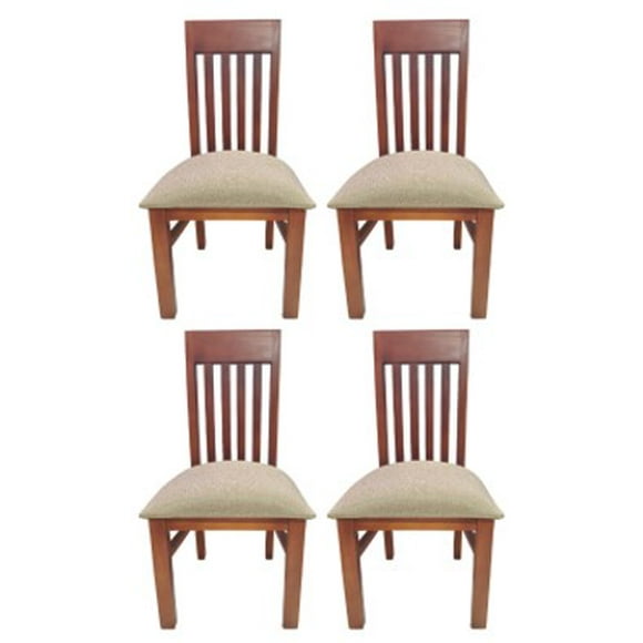 Pack 4 Sillas Italia Caramelo Tapiz Beige