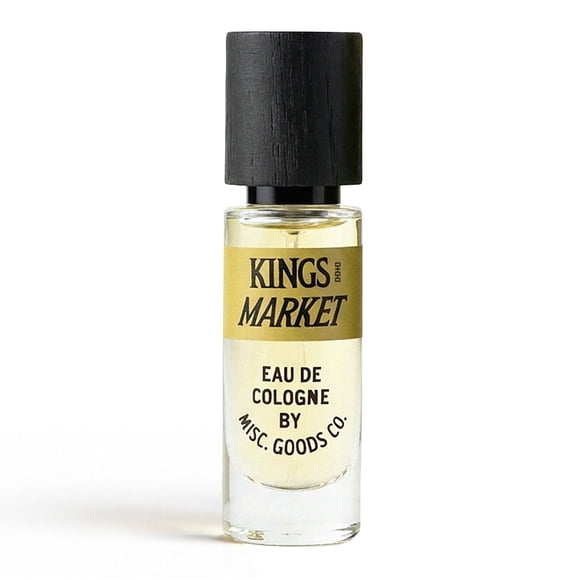 Misc. Goods Co. Eau de Cologne (10 ml tamaño de viaje) – Spray de fragancia unisex – Kings Market – Notas de fruta madura, tallo de pera y hoja de higo – Aroma fresco, afrutado y verde