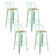 thumbnail image 1 of Pack 4 Taburetes Pisos Metal Tolix asiento madera con respaldo LF5-03HBW - verde agua, 1 of 4