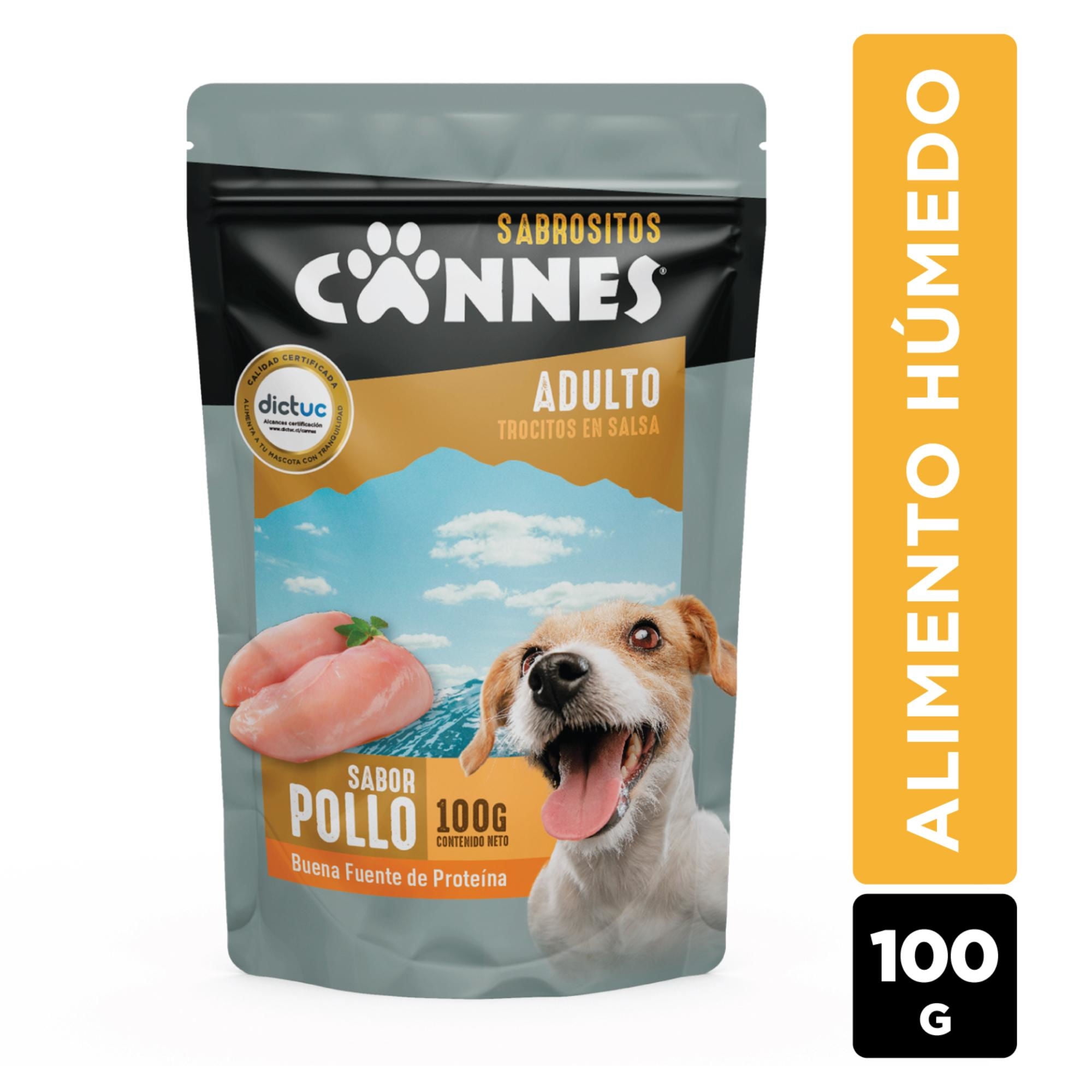 Alimento Húmedo Perro Adulto Trocitos Sabor Pollo Pouch 100 g Cannes